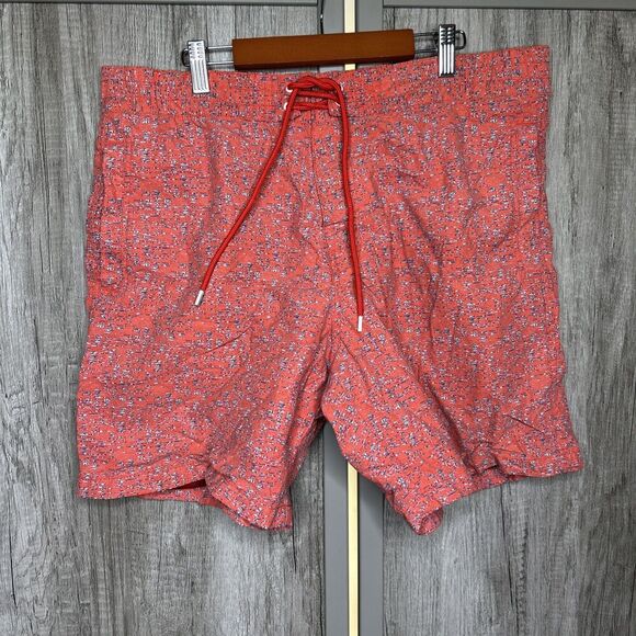 Rodd And Gunn Swim Trunks Mesh Lined Red Color Pockets 6" inseam Size L - Picture 1 of 9